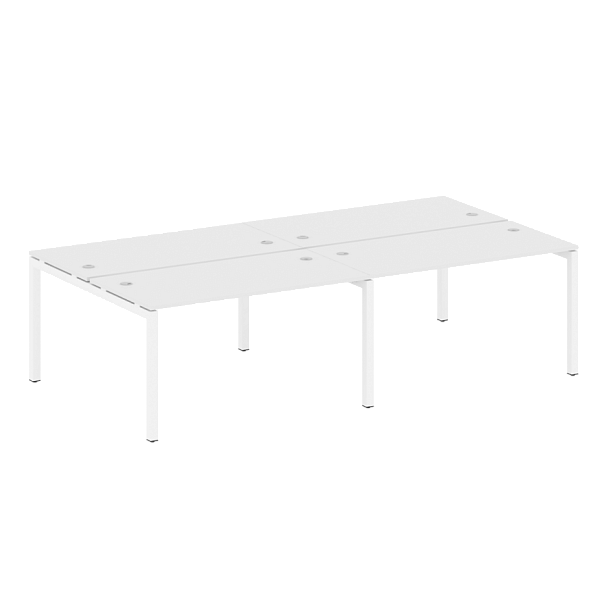 Metal System Quattro Р. ст. на 4 раб. места на П-образном м/к 50БП.СМ-4.3 Белый/Белый металл 2800*1475*750 - Вид 1