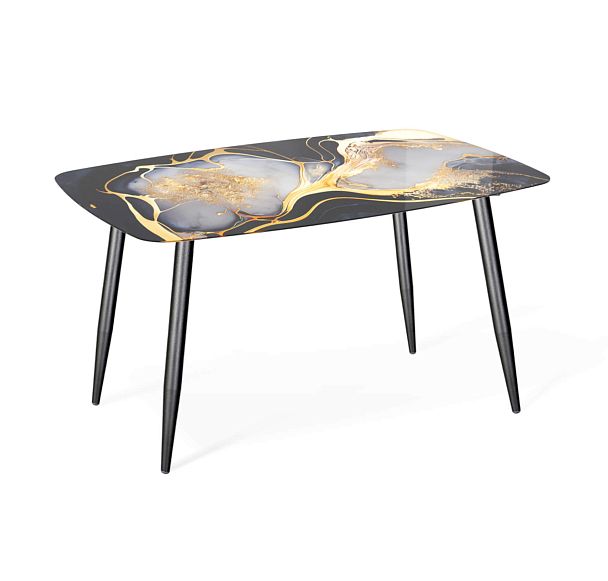 Стол Sheffilton SHT-TU14/TT32 118/77 стекло/МДФ черный муар/черный алмаз - Вид 2