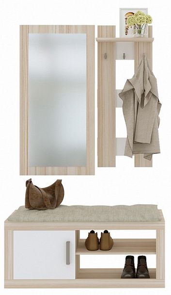 Стенка для прихожей Toivo ТОЙ-ПР 8 Карамель/Белый - Вид 1