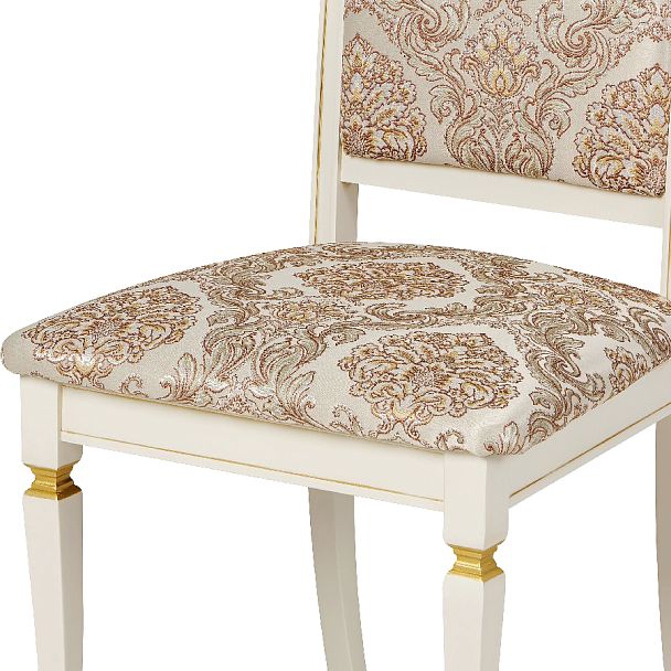 Комплект деревянных стульев с мягким сиденьем Бармс Слоновая кость золотая патина/Бежевый жаккард, 3 шт. - Вид 11