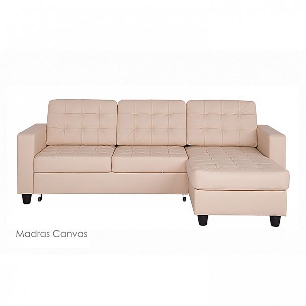 Угловой диван "Камелот" с канапе в коже - Вид 1