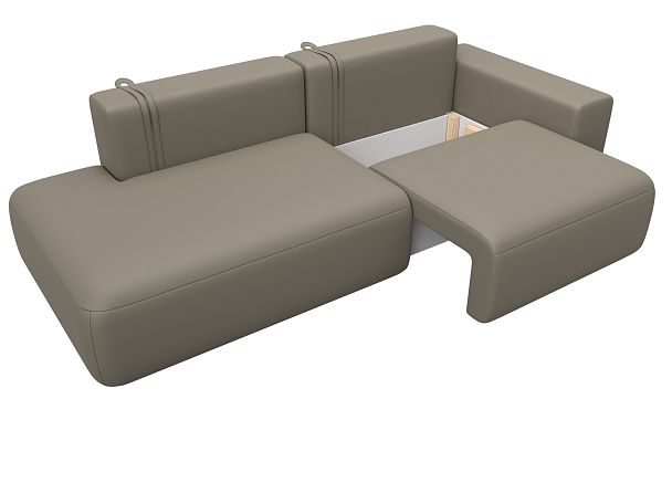 Диван прямой Лига-036 НПБ Модерн подлокотник справа Экокожа бежевый - Вид 7