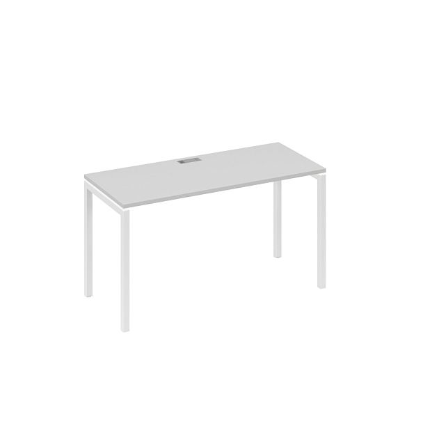 Стол письменный на металлокаркасе DUE A4 А4 Б2 004 БП серый / металлокаркас белый - Вид 1