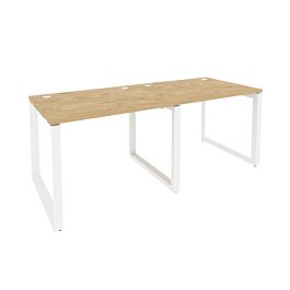 Onix Рабочая станция на О-образном м/к O.MO-RS-2.1.8 Тиквуд светлый/Белый металл 1960*800*750 - Фото предпросмотра