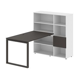 Стол-стеллаж EQRST 1213 Мокко/Мокко/Белый 1790х1250х1355 EDIS - Фото предпросмотра