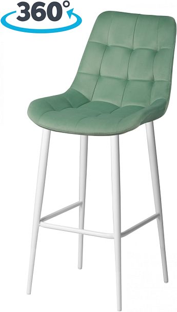 Комплект барных поворотных стульев Эйден, Confetti aquamarine/белый, 2 шт. - Вид 1