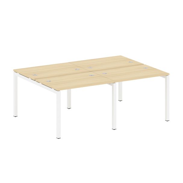 Metal System Quattro Р. ст. на 4 раб. места на П-образном м/к 50БП.СМ-4.1 Акация/Белый металл 2000*1475*750 - Вид 1