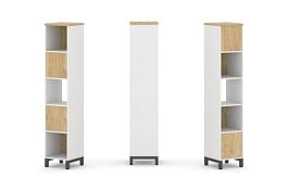 Стайл Проджект Набор стеллажа 2-х сторон., 5 яр. SN.NSD-511 Белый/Тиквуд Светлый/Металл Антрацит 387 - Фото предпросмотра