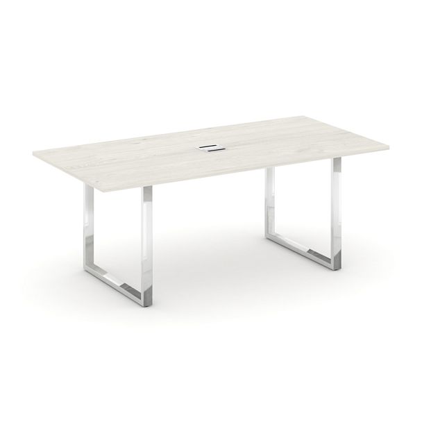 Style Project Direct Lux Стол переговорный M-SN-6O.SPRG-198 Дуб Наварра/Нержавеющая Сталь/Хром 1980*980*25 - Вид 1