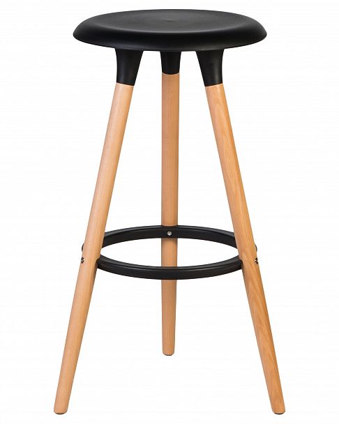 Табурет барный DOBRIN ROYCE (ножки светлый бук, цвет чёрный (B-03)) - Вид 2