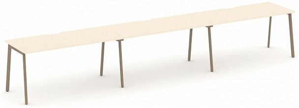 Рабочая станция на 3 места " ESTETICA" ES.RS-3.4-VP Сатин - Вид 1