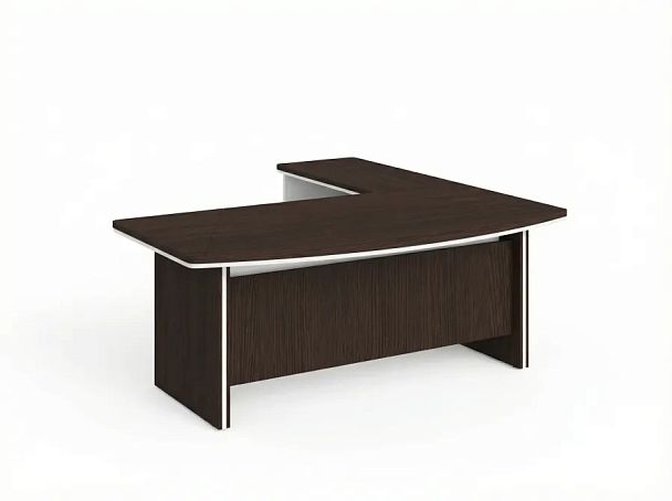 BRL RB070-160x200L Стол руководителя угловой L с тумбой 2 ящика 1600х2000х760 Венге/Белый - Вид 1