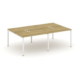 Concept Рабочая станция на 4 места CN.DRS-006 Дуб Винченцо/Металл Белый 2360*1480*750 - Фото предпросмотра