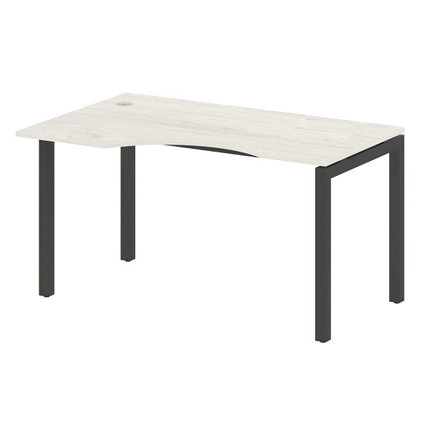 Metal System Quattro Стол криволинейный левый на П-образном м/к 50БП.СА-2 (L) Дуб наварра/Антрацит металл 1400*900*750 - Вид 1