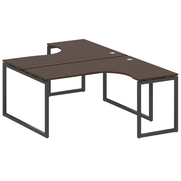 Metal System Quattro Р. ст. криволинейная на О-образном м/к 40БО.РАС-СА-2.4 Венге/Антрацит металл 1600*2435*750 - Вид 1