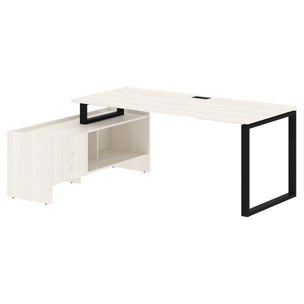 Стол с тумбой EQCT 19814 Ясень Траун/Черный 1960х1400х750 EDIS - Вид 1