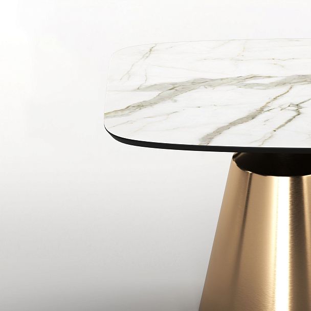 Стол овальный Lucas 200, керамика матовая, белая - Вид 4