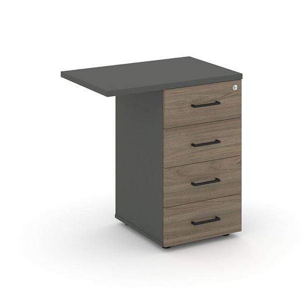 Стайл Проджект Тумба приставная SN.TPP-002 Антрацит/Вяз Благородный/Черный Ручки 416/700*460*750 - Вид 2