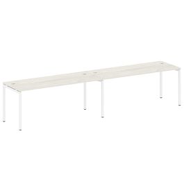 Metal System Quattro Р. ст. на 2 раб. места на П-образном м/к 40БП.СМ-2.5 Дуб наварра/Белый металл 3600*720*750 - Фото предпросмотра