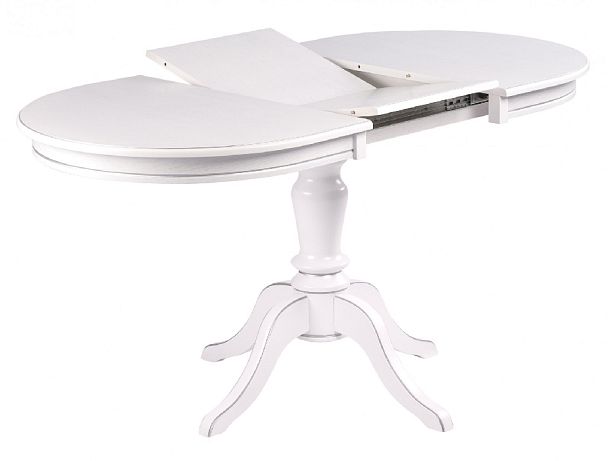 Обеденная группа стол Анфея 110(150)х75х76 Белый с серебряной патиной и 2 стула Арктос Белый с серебряной патиной/Бирюзовый жаккард - Вид 3