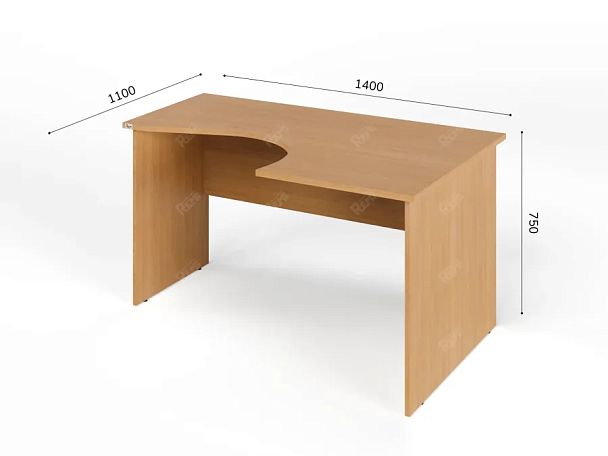 ЛАЙТ / LIGHT RLG005-14x11R Угловой стол 140x100x75 Бук - Вид 3