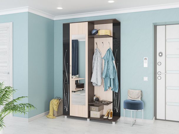 Прихожая Ирма-2 (2100х1200х370) венге/дуб молочный - Вид 1