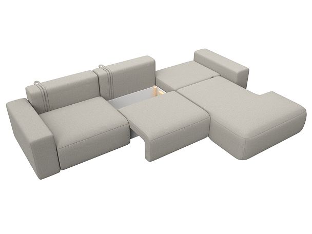 Диван угловой Лига-036 НПБ Классик Лонг правый угол Рогожка бежевый - Вид 8