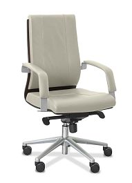 Кресло Торино H MW венге натуральная кожа / бежевая NL53 / дерево венге - Фото предпросмотра