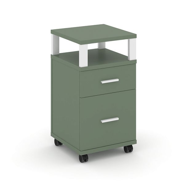 Concept Тумба мобильная 1 ящ.+1 распаш. фасад с надставкой CN.TUM-010 W Кобо/Металл Белый 420*420*782 - Вид 1