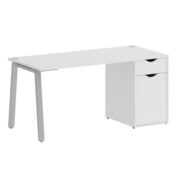 Home Office Стол письменный VR.SP-3-158.1.A Белый/Серый металл 1580*720*750 - Вид 1