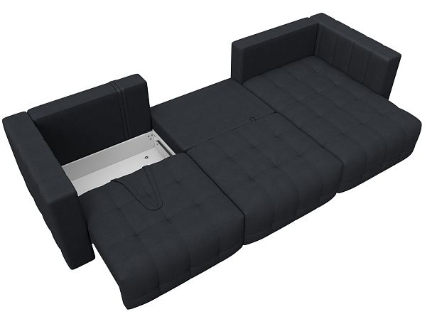 Диван угловой Лига-052 НПБ Лонг угол универсальный Замша серый - Вид 8