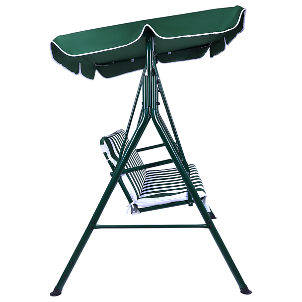 Качели садовые DASWERK (ДАСВЕРК) "RELAX SC-001", 2 места, Ш140хГ110хВ153 см, мягкое сиденье, зеленый/белый, 680050 - Вид 5