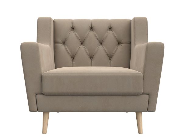 Кресло Брайтон Люкс (полностью велюр бежевый) - Вид 2