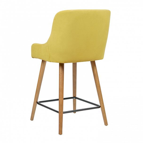 Полубарный стул Mint, желтый велюр - Вид 3