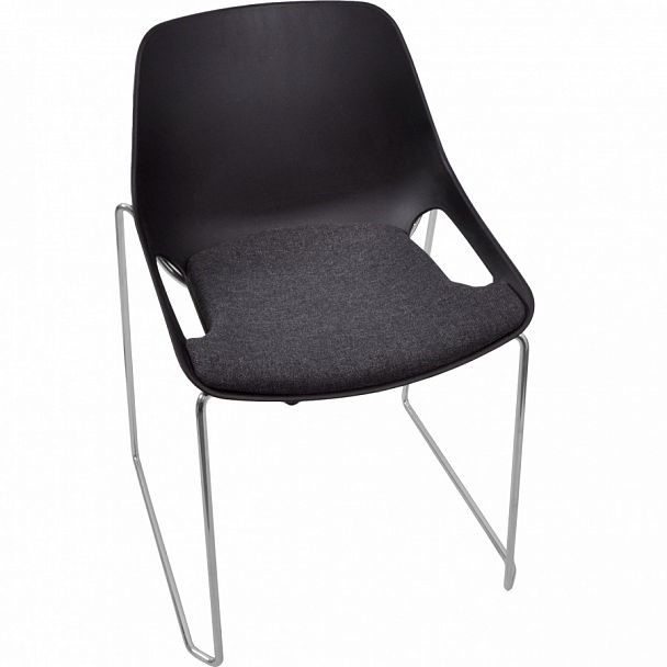 Стул Q5 (пруток), с мягким основанием, черный, стопируемый - Вид 1