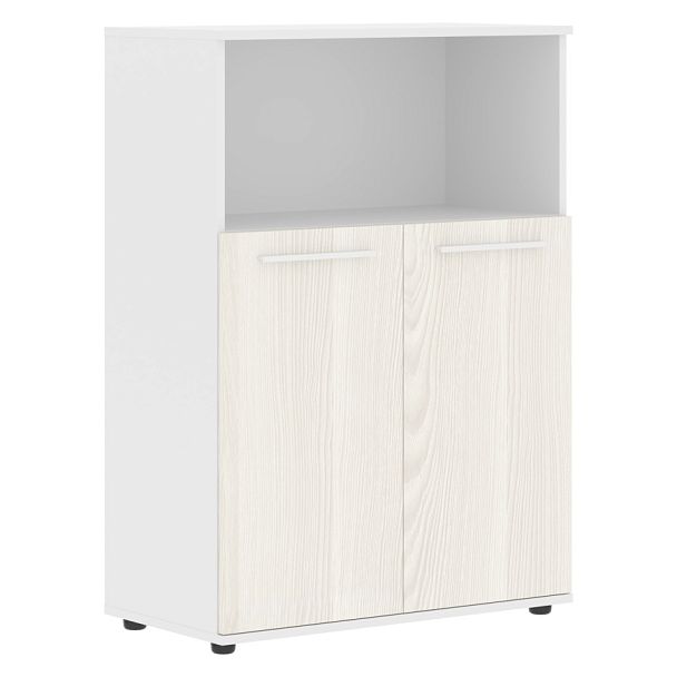 Шкаф средний широкий EMCS 85.3 Ясень Траун/Белый/Белый 852х430х1199 EDIS - Вид 1