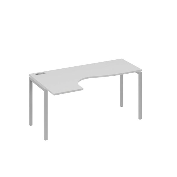 Стол эргономичный левый "Классика" на металлокаркасе DUE A4 А4 Б2 035 БП серый / металлокаркас серый - Вид 1