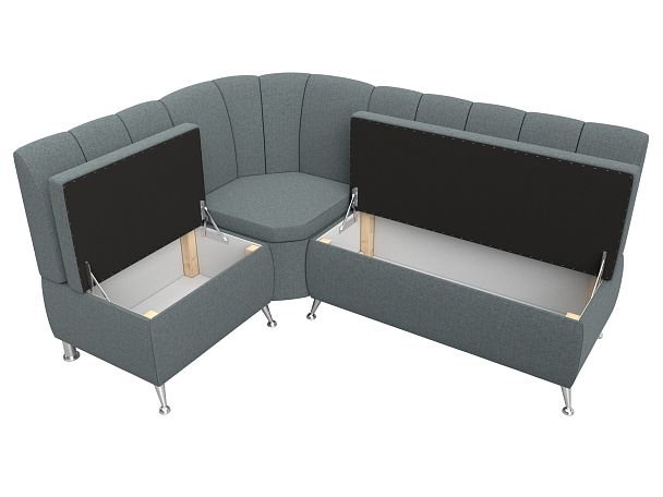 Диван кухонный угловой Кантри левый угол Рогожка серый - Вид 6