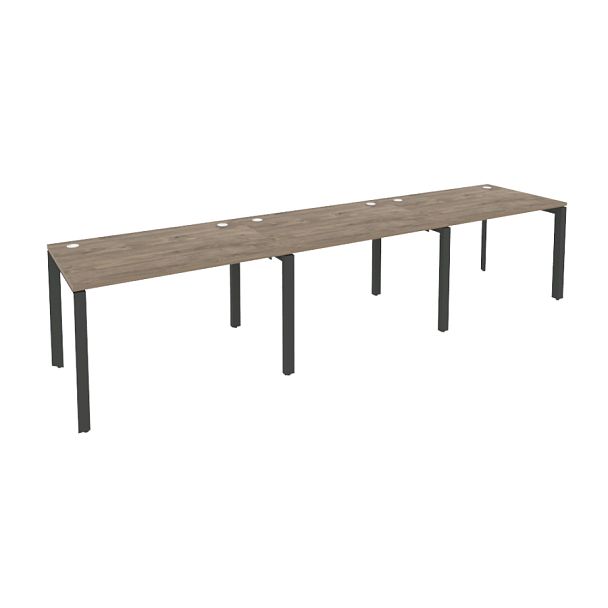 Onix Рабочая станция на П-образном м/к O.MP-RS-3.2.8 Тиквуд темный/Антрацит металл 3540*800*750 - Вид 1