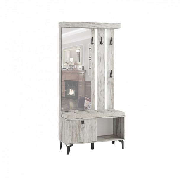 Прихожая Милан центральная секция (2100х984х366) артвуд темный/артвуд темный - Вид 1