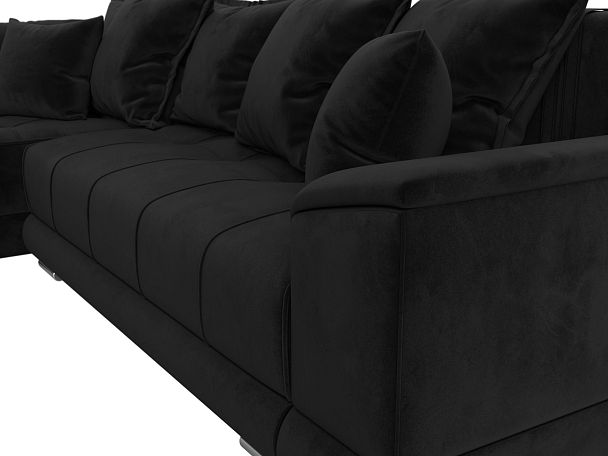 Угловой диван НордСтар левый угол Велюр черный - Вид 3