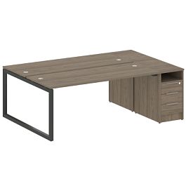 Metal System Quattro Р. ст. с тумбой на О-образном м/к 50БО.РС-СТП-2.5 Вяз/Антрацит металл 2212*1475*750 - Фото предпросмотра