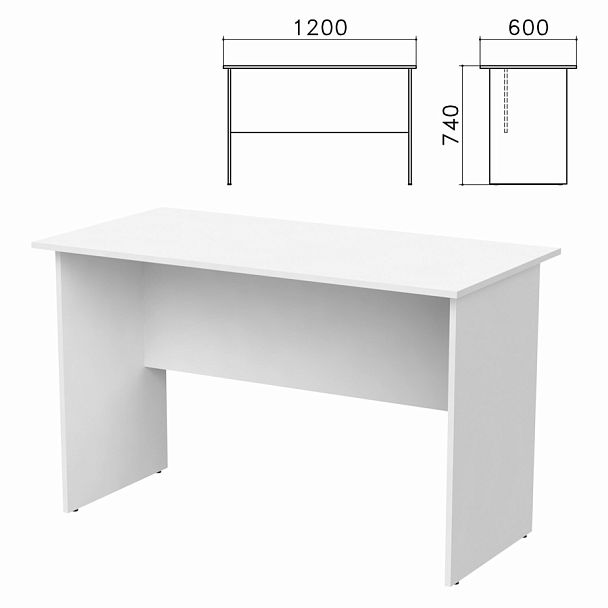 Стол письменный "Бюджет", 1200х600х740 мм, белый, 402660-290 - Вид 1