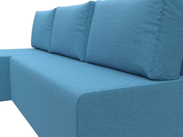 Диван угловой Поло левый угол Рогожка голубой - Вид 4