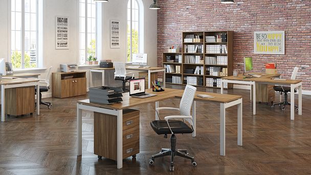 Экран нижний для стола 120 Tess Metal 120x1,8x40 орех - Вид 4