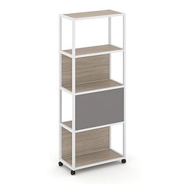 Shelf Mobile Стеллаж 5 уровней 1 секция VR.LT-STK-506.08 Дуб Аттик/Металл Белый/W-11 800*400*2000 - Фото предпросмотра