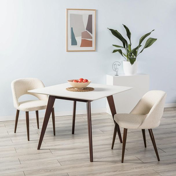 Стол Лунд 960*960 Белый Темный орех - Вид 8