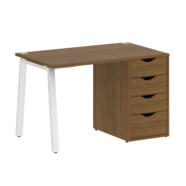 Home Office Стол письменный VR.SP-3-118.4.A Орех/Белый металл 1180*720*750 - Вид 1