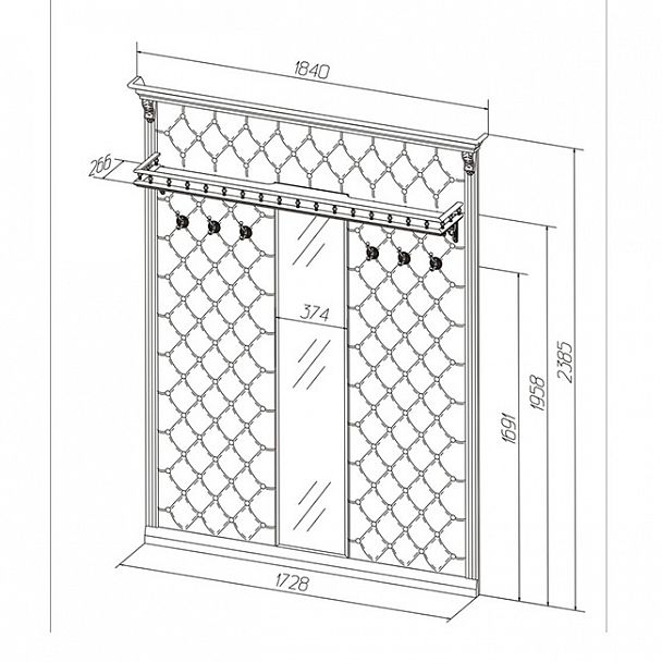 Прихожая "Благо-5-10-3" - Вид 2