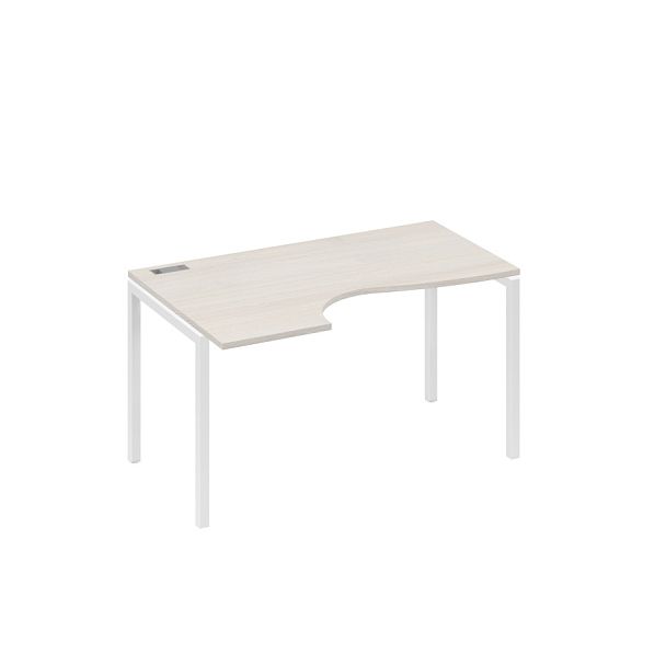 Стол эргономичный левый "Классика" на металлокаркасе DUE A4 А4 Б2 043 БП дуб / металлокаркас белый - Вид 1
